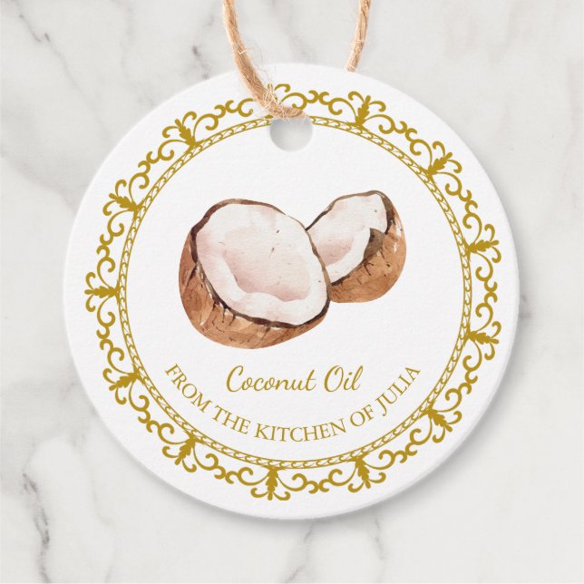 Vintage Homemade Coconut Oil Hang Tag (Front)