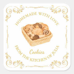 Vintage Homemade Cookies Square Label