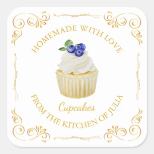 Vintage Homemade Cupcake Square Label