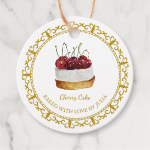 Vintage Homemade Dessert Cherry Cake Hang Tag