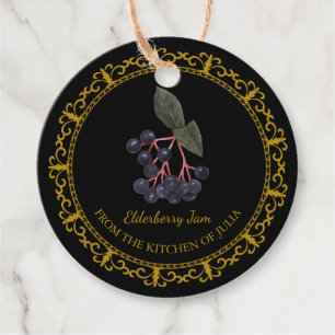 Vintage Homemade Elderberry Jam Hang Tag l Black