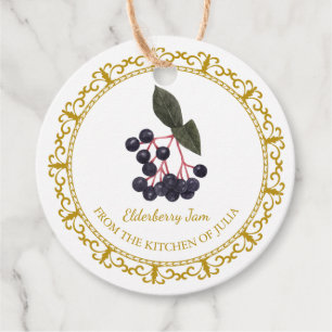 Vintage Homemade Elderberry Jam Hang Tag l White