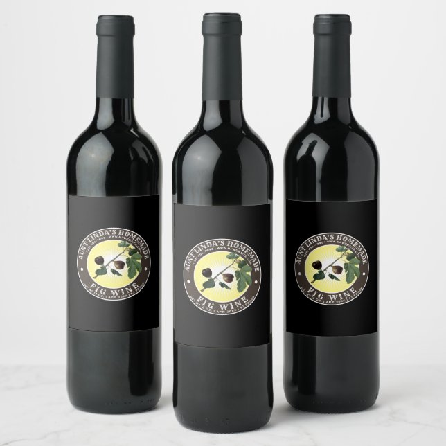 Vintage Homemade Fig Wine Label Template (Bottles)