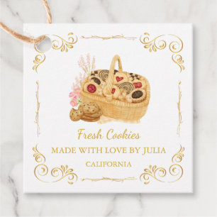 Vintage Homemade Fresh Cookies Square Hang Tag