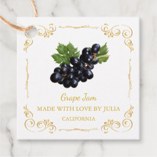 Vintage Homemade Grape Jam Square Hang Tag