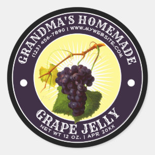 Vintage Homemade Grape Jelly Label Template