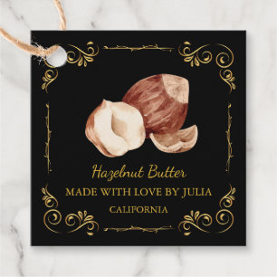 Vintage Homemade Hazelnut Butter Square Hang Tag