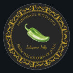 Vintage Homemade Jalapeno Jelly Label l Black<br><div class="desc">Special for you!</div>