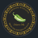 Vintage Homemade Jalapeno Jelly Label l Black<br><div class="desc">Special for you!</div>