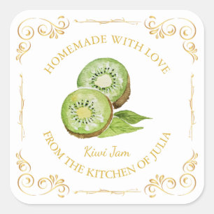 Vintage Homemade Kiwi Jam Square Label