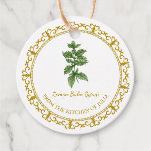 Vintage Homemade Lemon Balm Syrup Hang Tag