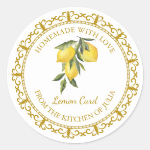 Vintage Homemade Lemon Curd Label l White