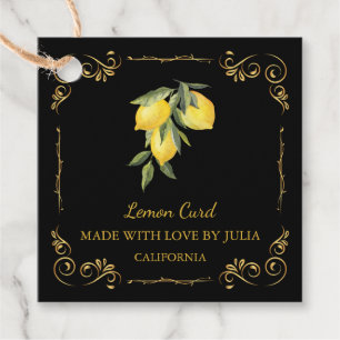 Vintage Homemade Lemon Curd Square Hang Tag