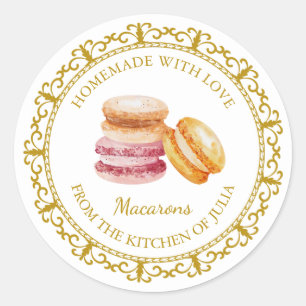 Vintage Homemade Macaron Label l White