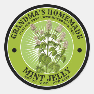 Vintage Homemade Mint Jelly Label Template