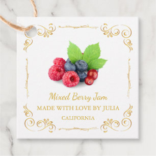 Vintage Homemade Mixed Berry Jam Square Hang Tag