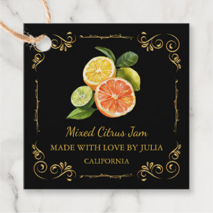 Vintage Homemade Mixed Citrus Jam Square Hang Tag