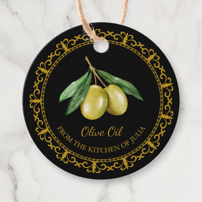 Vintage Homemade Olive Oil Hang Tag (Front)