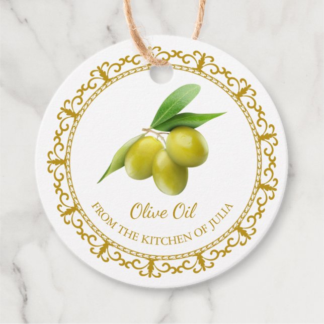 Vintage Homemade Olive Oil Hang Tag (Front)
