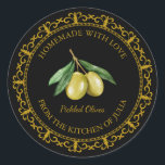 Vintage Homemade Olive Oil / Pickle Label l Black<br><div class="desc">Special for you!</div>
