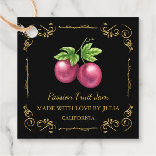 Vintage Homemade Passion Fruit Jam Square Hang Tag
