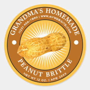 Vintage Homemade Peanut Brittle Label Template
