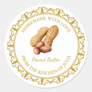 Vintage Homemade Peanut Butter Label l White