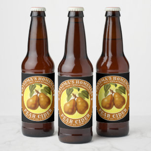 Vintage Homemade Pear Cider Template Beer Bottle Label