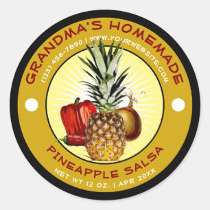 Vintage Homemade Pineapple Salsa Label Template