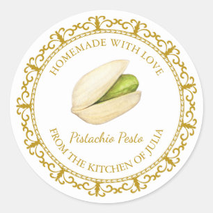 Vintage Homemade Pistachio Pesto Label l White