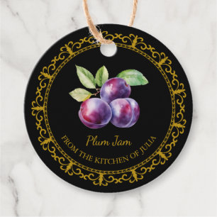 Vintage Homemade Plum Jam Hang Tag l Black