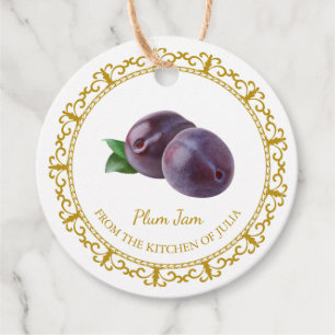 Vintage Homemade Plum Jam Hang Tag l White