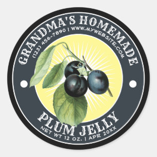 Vintage Homemade Plum Jelly Label Template