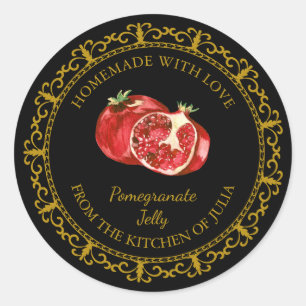 Vintage Homemade Pomegranate Jelly Label l Black