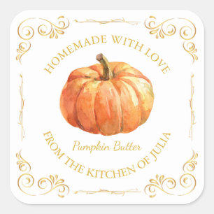 Vintage Homemade Pumpkin Butter Square Label