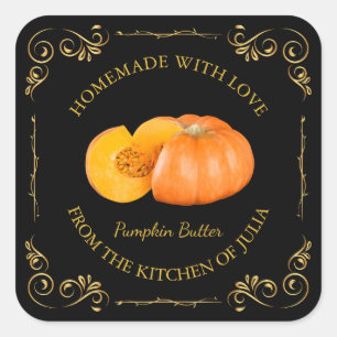 Vintage Homemade Pumpkin Butter Square Label