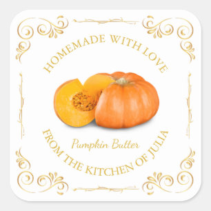 Vintage Homemade Pumpkin Butter Square Label