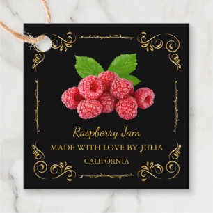 Vintage Homemade Raspberry Jam Square Hang Tag