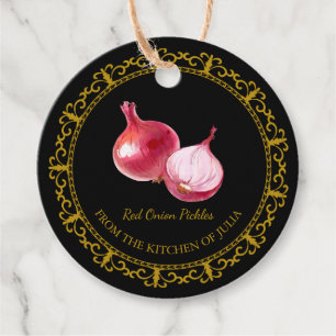 Vintage Homemade Red Onion Pickle Hang Tag