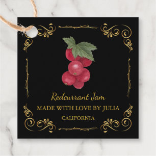 Vintage Homemade Redcurrant Jam Square Hang Tag