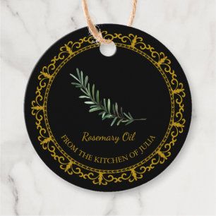 Vintage Homemade Rosemary Oil Hang Tag