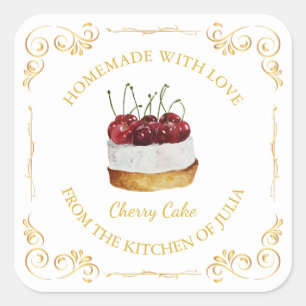 Vintage Homemade Sweet Cake Square Label