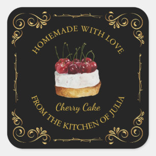 Vintage Homemade Sweet Cake Square Label