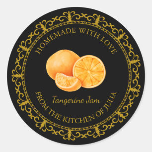 Vintage Homemade Tangerine Jam Label l Black