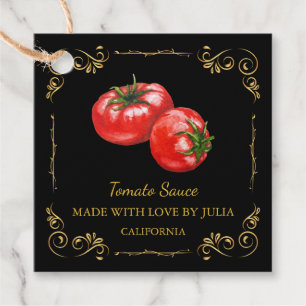 Vintage Homemade Tomato Sauce Square Hang Tag