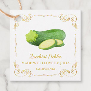 Vintage Homemade Zucchini Pickle Square Hang Tag