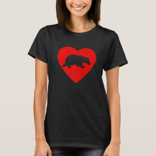 Vintage Honey Badger Red Heart Animal  Valentines  T-Shirt