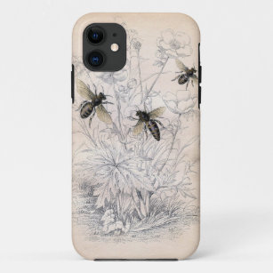 Vintage Honey Bee Art Print iPhone 11 Case