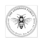 Vintage Honey Bee Family Name Round Return Address