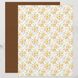 Vintage Honey Bee Floral Journal Paper Sheet